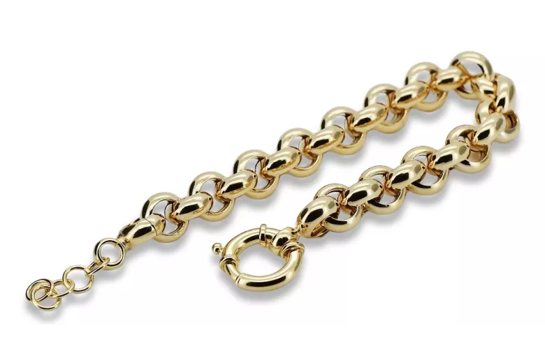 Pulsera de Dama con Encantos Modernos de Ancla en Oro Amarillo 14k cb009y