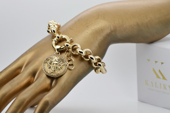 Pulsera de Oro 14k con colgante de medusa cb009y&cpn049y