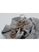 "No Stones Vintage Gipsy Earrings in Original 14K Rose Gold" ven022 ven022