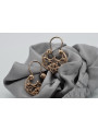 Boucles d'oreilles Gipsy en argent sterling plaqué or rose, Pas de pierre ven022rp