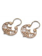 Aretes Gipsy de Plata y Oro Rosa, Sin Piedra ven022rp