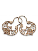 Sterling silver rose gold plated Gipsy earrings, No Stone ven022rp