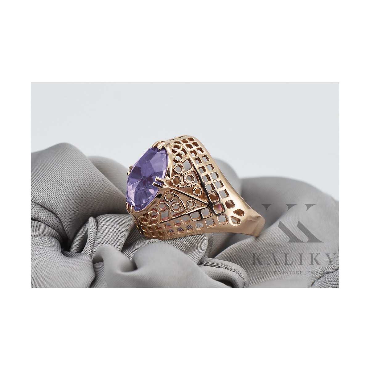 Russe soviétique rose 14k 585 or Alexandrite Rubis Émeraude Saphir Zircon bague vrc030