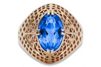 Russische sowjetische Rose 14 Karat 585 Gold Alexandrit Rubin Smaragd Saphir Zirkon Ring vrc030