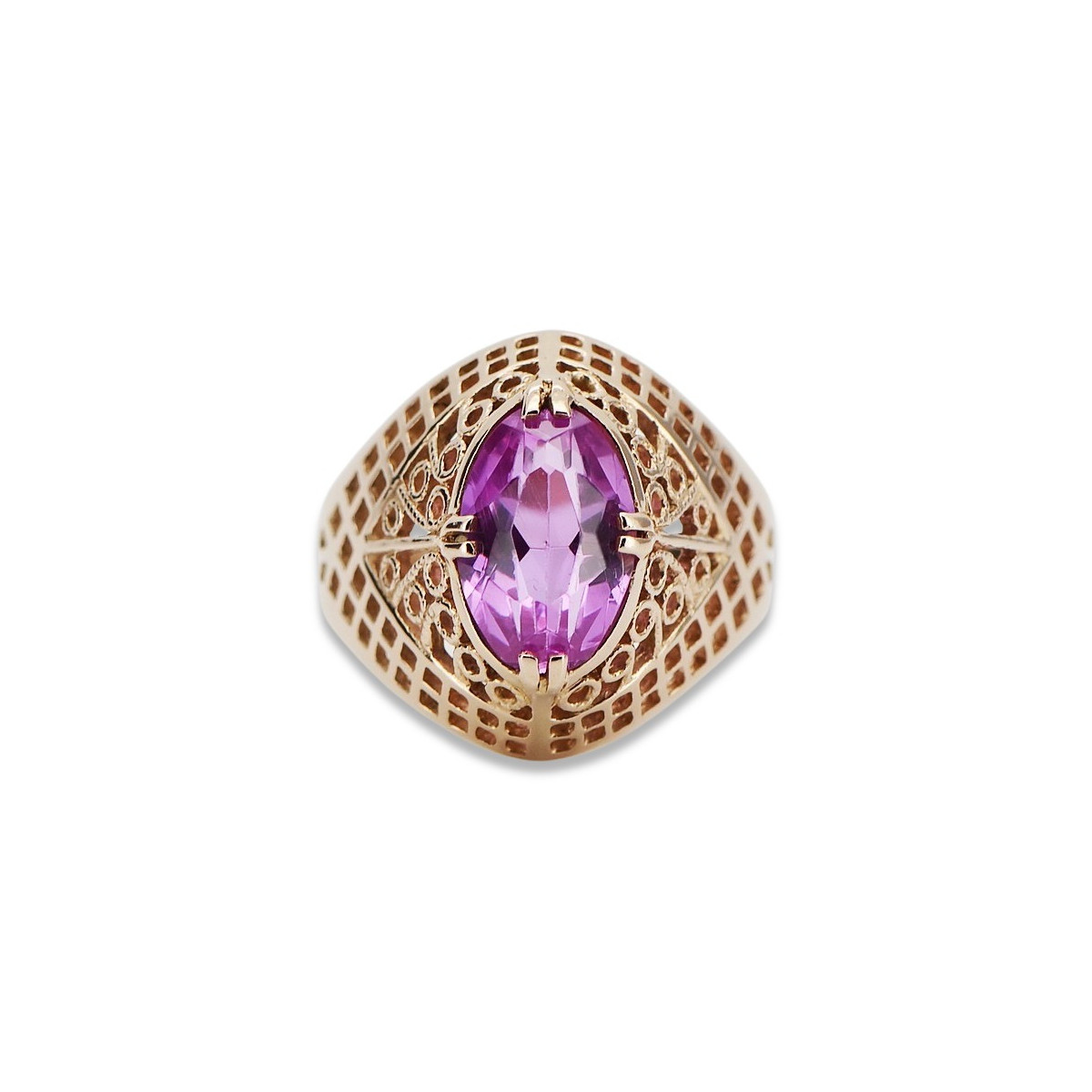 Russe soviétique rose 14k 585 or Alexandrite Rubis Émeraude Saphir Zircon bague vrc030