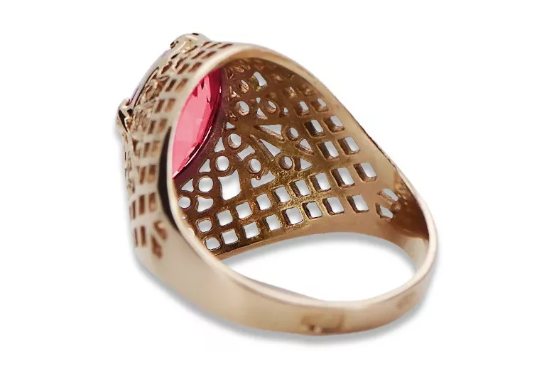 Russische sowjetische Rose 14 Karat 585 Gold Alexandrit Rubin Smaragd Saphir Zirkon Ring vrc030