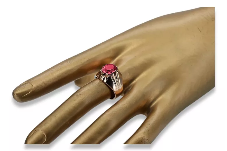 Russische sowjetische Rose 14 Karat 585 Gold Alexandrit Rubin Smaragd Saphir Zirkon Ring vrc016