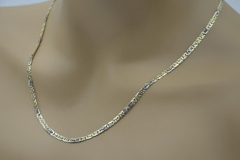 Italian 14K Yellow White Gold Gourmet Chain - Various Lengths cc043yw