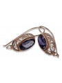 Boucles d'oreilles en argent sterling plaqué or rose, Alexandrite Vintage. vec023rp