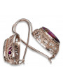 Boucles d'oreilles en argent sterling plaqué or rose, Rubis. vec023rp