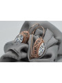 Boucles d'oreilles en argent vintage plaqué or rose, Zirco. vec023rp