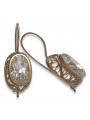 Boucles d'oreilles en argent vintage plaqué or rose, Zirco. vec023rp