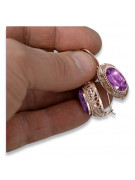 Antiker Sterling Silber rosévergoldeter Amethyst Anhänger vec023rp