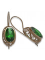 Vintage Sterling Silver Rose Gold Plated Emerald Earrings vec023rp