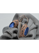 Boucles d'oreilles en argent sterling plaqué or rose, Saphirs vec023rp