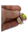 Pendientes de Plata Chapada en Oro Rosa, Peridoto Amarillo Vintage vec023rp