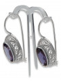 Vintage Silver 925 Alexandrite Earrings with Sterling Silver 925 and Alexandrit vec023s