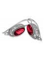 Boucles d'oreilles en argent sterling 925, Rubis vintage vec023s