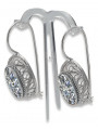 Boucles d'oreilles en argent sterling 925, Zirco vintage vec023s