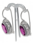 Boucles d'oreilles en argent sterling 925, Améthyste vintage vec023s