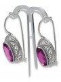 Pendientes de Plata de Ley 925 con Amatista Vintage vec023s