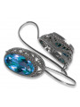 Boucles d'oreilles en argent sterling 925, Aigue-marine vintage. vec023s