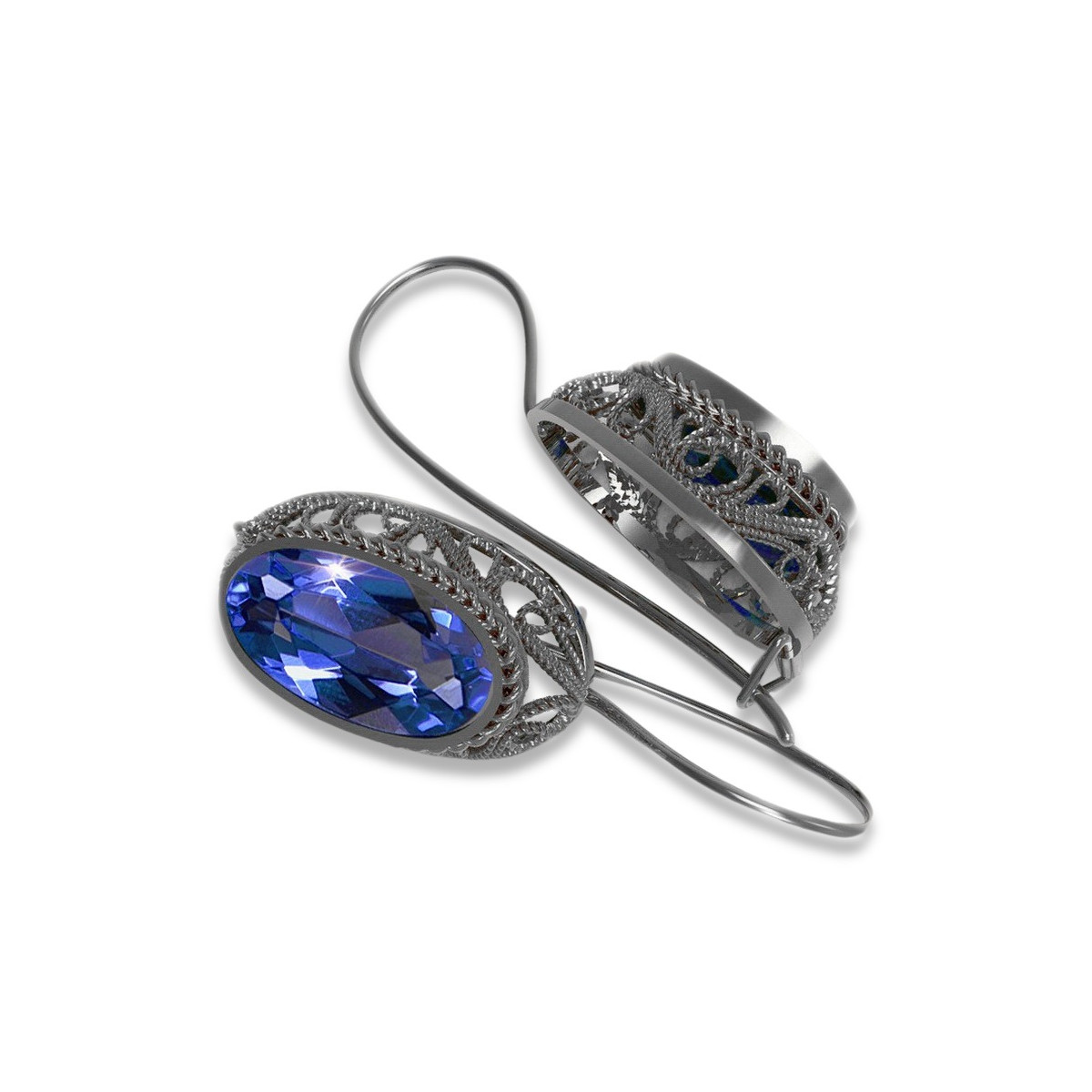 Boucles d'oreilles en argent sterling 925, Saphi vintage vec023s