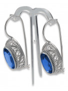 Boucles d'oreilles en argent sterling 925, Saphi vintage vec023s