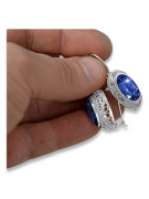 Sterling silver 925, Sapphire Vintage Earrings vec023s