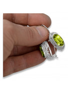 Aretes de Plata 925 con Peridoto Amarillo Vintage Sovietico vec023s