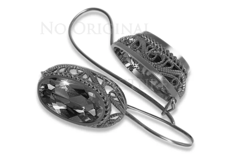 Boucles d'oreilles en argent sterling 925 vintage, Réglag. vec023s