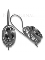 Aretes de Plata de Ley 925, Ajust. Vintage con Piedras Rusas vec023s