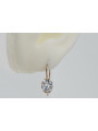 Boucles d'oreilles en argent sterling plaqué or rose, Zircons vec196rp