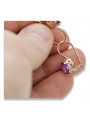 Sterling Silver Rose Gold Plated Amethyst Necklace vec196rp