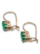 Sterling silver rose gold plated, Emerald earrings vec196rp