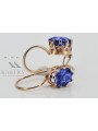 Sterling silver rose gold plated, Sapphire Earrings vec196rp