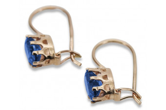 Sterling silver rose gold plated, Sapphire Earrings vec196rp