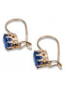 Sterling silver rose gold plated, Sapphire Earrings vec196rp