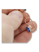 Sterling silver rose gold plated, Sapphire Earrings vec196rp