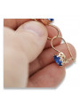 Sterling silver rose gold plated, Sapphire Earrings vec196rp