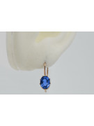 Sterling silver rose gold plated, Sapphire Earrings vec196rp