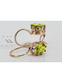 Sterling Silver Rose Gold Plated, Yellow Peridot Earrings vec196rp