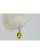 Sterling Silver Rose Gold Plated, Yellow Peridot Earrings vec196rp