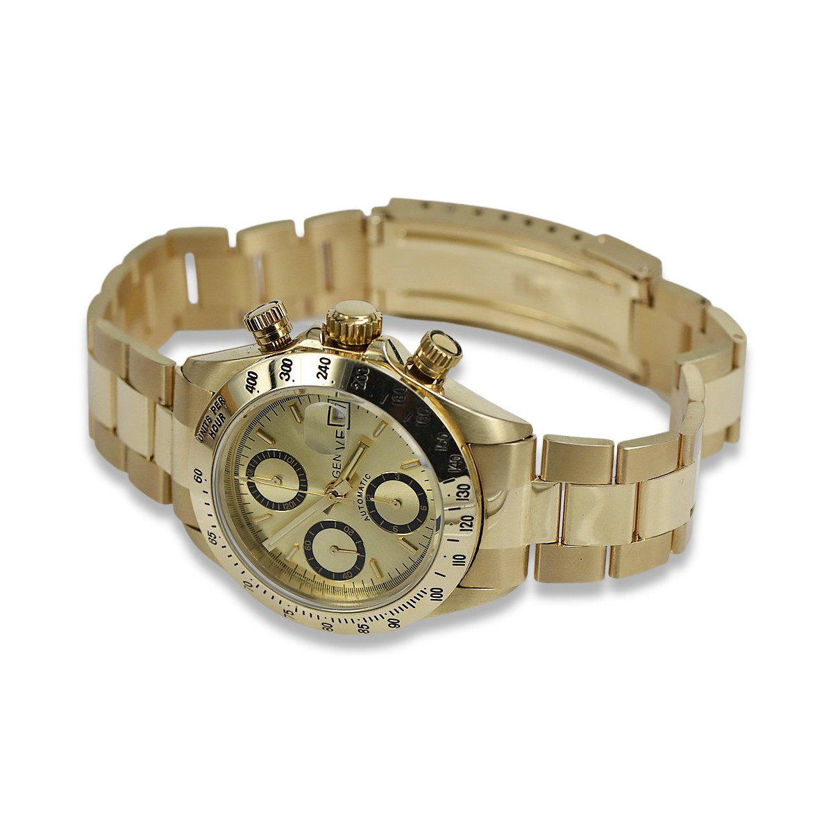 Reloj de oro para hombre Geneve ★ zlotychlopak.pl ★ Pureza de oro 585 333 Precio bajo!