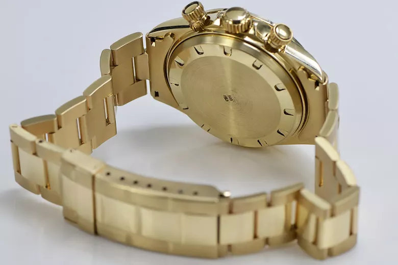 Gold men's watch Geneve ★ zlotychlopak.pl ★ Gold purity 585 333 Low Price!