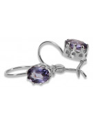 Sterling Silver 925, Alexandrite Drop Earrings vec196s