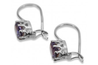 Boucles d'oreilles en argent sterling 925, Alexandrite vec196s