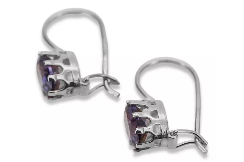 Sterling Silver 925, Alexandrite Drop Earrings vec196s