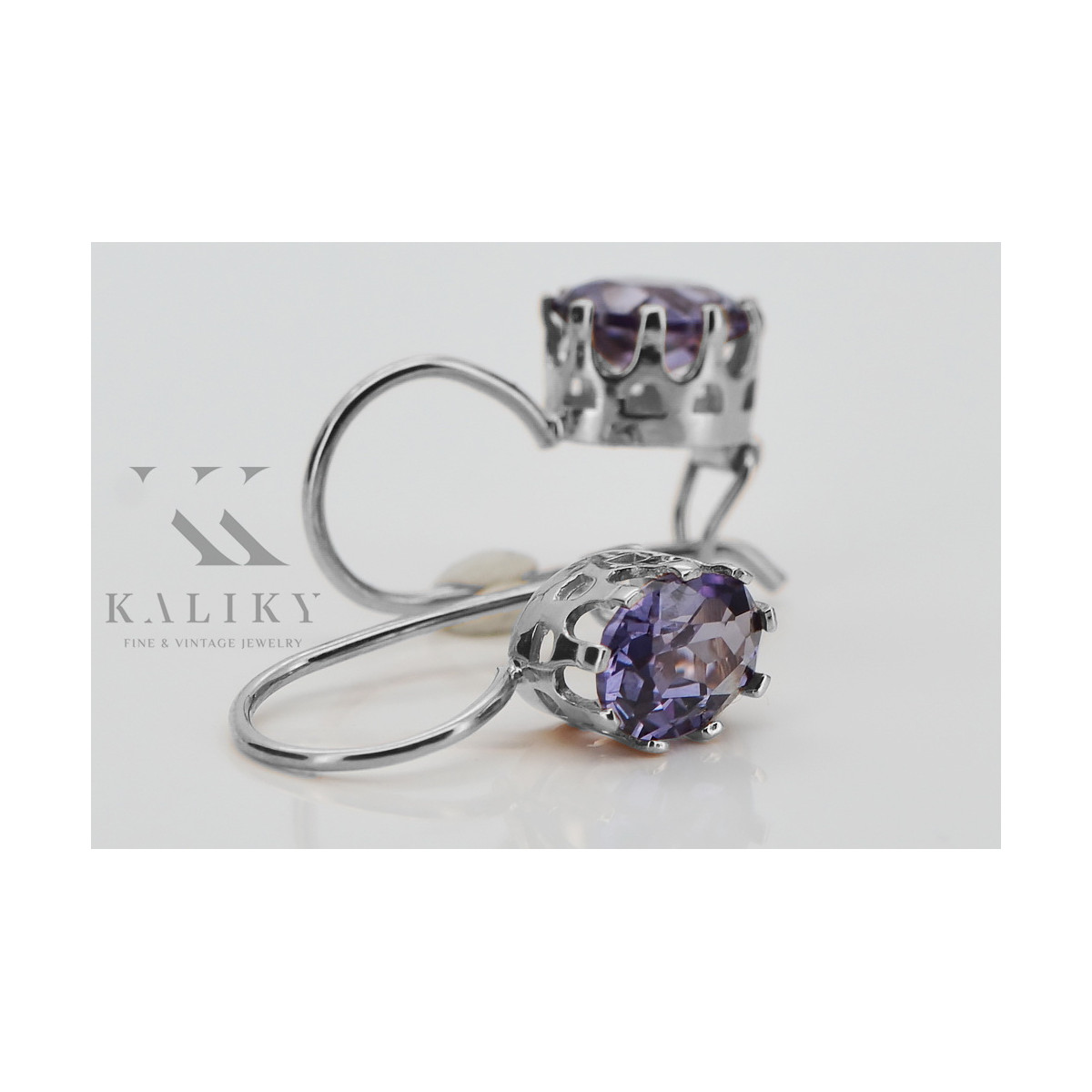 Boucles d'oreilles en argent sterling 925, Alexandrite vec196s