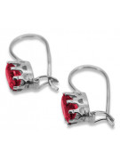 Sterling Silver 925, Ruby Vintage Earrings vec196s